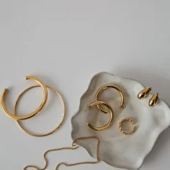 Elianna Large Statement Hoop Earrings Stainless Steel 30mm