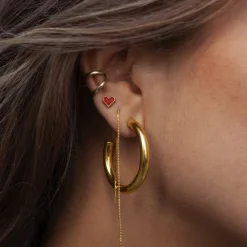 Elianna Large Statement Hoop Earrings Stainless Steel 30mm