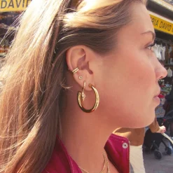 Elianna Large Statement Hoop Earrings Stainless Steel 30mm