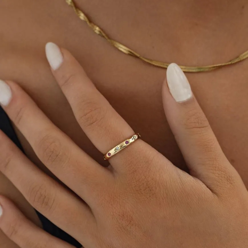 Elin Colorful Crystals Ring