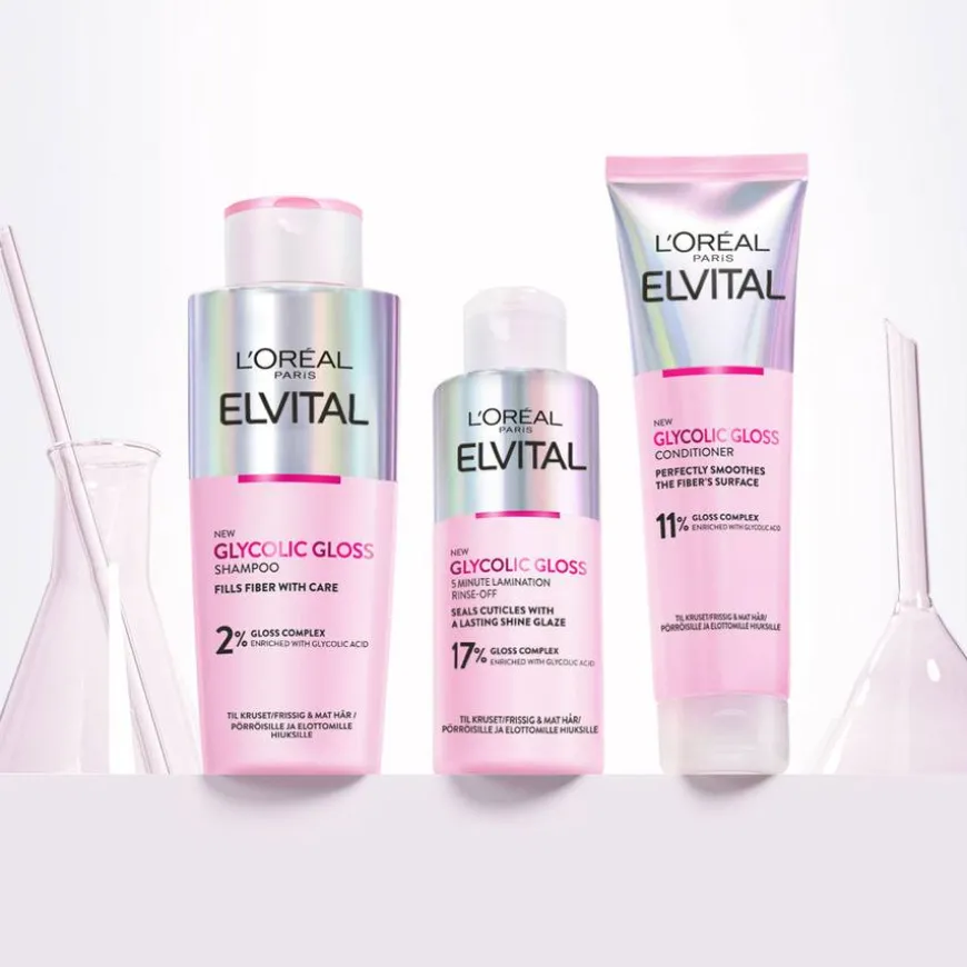 Elvital Glycolic Gloss Trinome Bundle