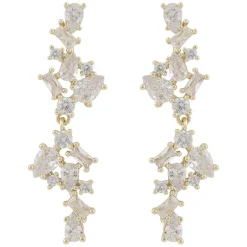 Envy Big Pendant Earring Gold/Clear Onesize