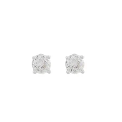 Essence Stone Earring Silver/Clear 4mm