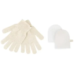 Exfoliating Gloves and Facial Buffing Pads 3pcs