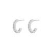 Fanny Small Oval Earring Silver/Clear
