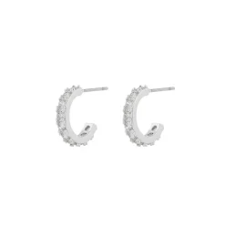 Fanny Small Oval Earring Silver/Clear