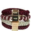 Fat Hair Ties Combo Maroon Mix With Gold 4pcs