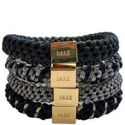 Fat Hair Ties Combo Navy Blue Mix With Gold 4pcs