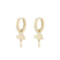 Field Cloud Ring Earring Plain Gold