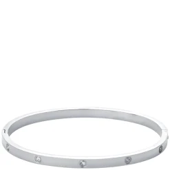 Fiona Crystal Bangle Bracelet Silver