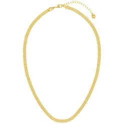 Flat Box Chain Necklace 16 Gold