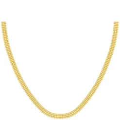 Flat Box Chain Necklace 16 Gold