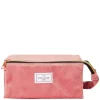 Flat Lay Makeup Box Bag Pink Velvet