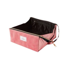 Flat Lay Makeup Box Bag Pink Velvet