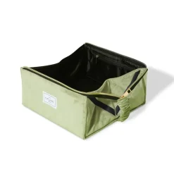 Flat Lay Makeup Box Bag Sage Green Velvet