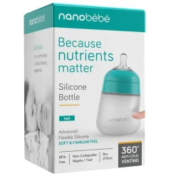 Flexy Silicone Baby Bottle Turquoise 270ml