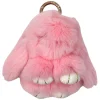 Fluffy Bunny Bag Charm Pale Rose