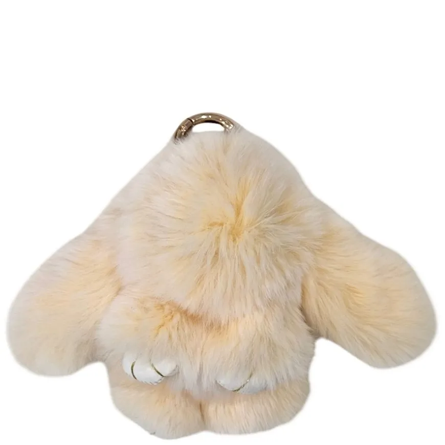 Fluffy Bunny Bag Charm Yellow
