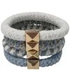 Fluffy Fat Hair Tie With Gold Light Blue Mix 4pcs