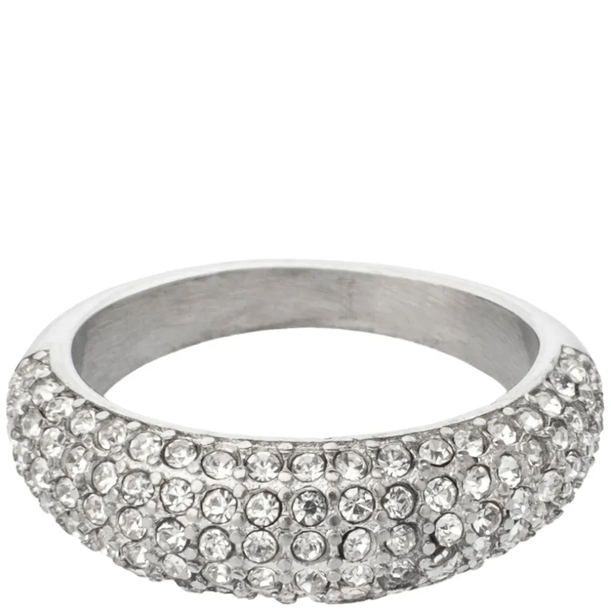Full Bling Ring Silver Size 2