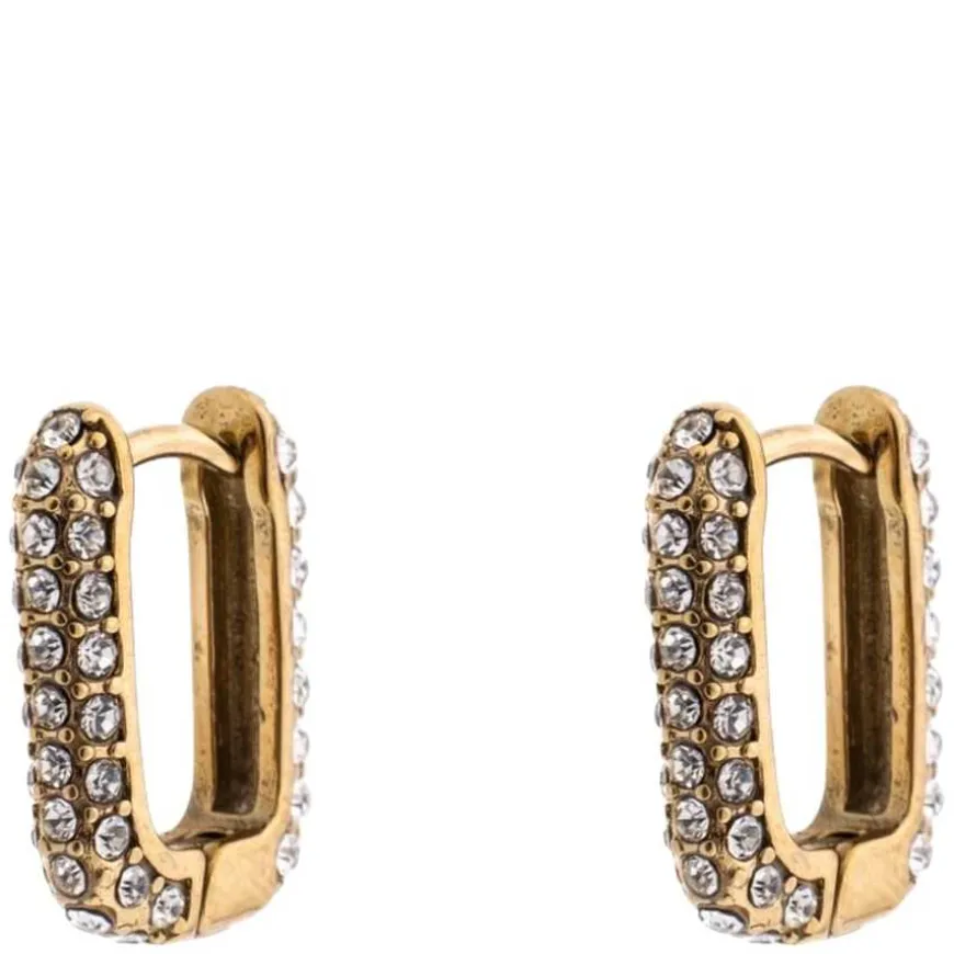 Full Bling Square Hoops Crystal