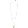 Gisele Oval Pendant Necklace Plain Gold 50cm