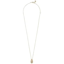 Gisele Oval Pendant Necklace Plain Gold 50cm