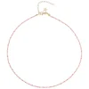 Glass Bead Necklace 2mm Rose Mix