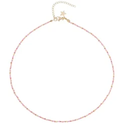 Glass Bead Necklace 2mm Rose Mix