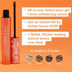 GrandeBrow 2 in 1 Tinted Brow Gel + Brow Enhancing Serum Dark 3,5ml