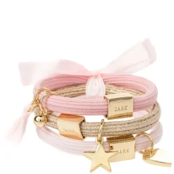 Hair Ties With Charms Combo Dark Roses With Gold 3pcs