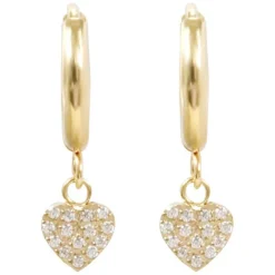 Heart Hoop With Crystals Gold