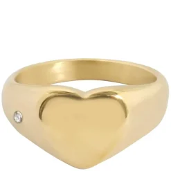 Heart Signet Ring Gold Size 3