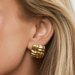 Hilde Knot Gold Stud Earrings