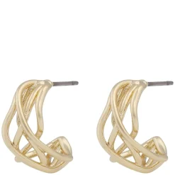 Hilma Small Oval Tassel Earrings Plain Gold Onesize