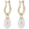 Hilma Small Ring Pendant Earrings Gold White Onesize