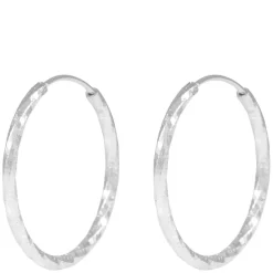 Honey Sparkling Hoop Earring Silver 18mm