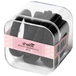 Hårstrikk Sort/sølv 6 stk