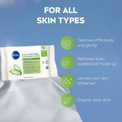 3-In-1 Aloe Vera Cleansing Wipes 25pcs