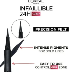 Infaillible Grip 24H Precision Felt Eyeliner 01 Black 1pcs