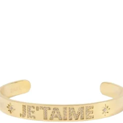 Je T'aime Crystal Cuff Gold