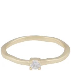 Jen Small Stone Ring Gold Clear S