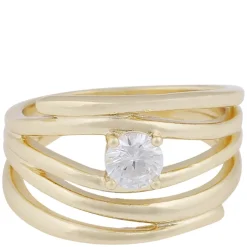 Jen Stone Irregular Ring Gold Clear L