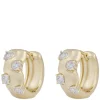 Jen Stone Wide Ring Earrings Gold Clear Onesize