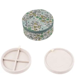Jewelry Box Round MW Liberty Poppy And Daisy Teal