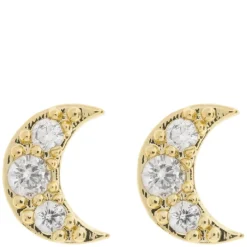 Joey Crystal Moon Stud Earring