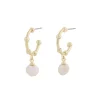 Julie Oval Earring Gold/White
