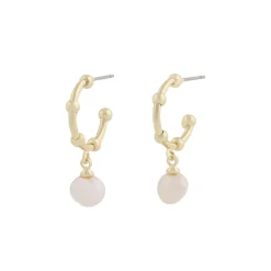 Julie Oval Earring Gold/White