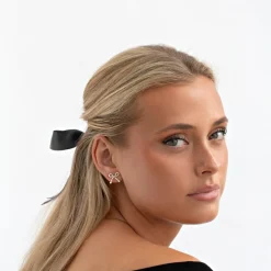 Juliette Cute Pearl Bow Stud Earrings