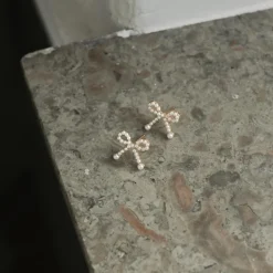 Juliette Cute Pearl Bow Stud Earrings